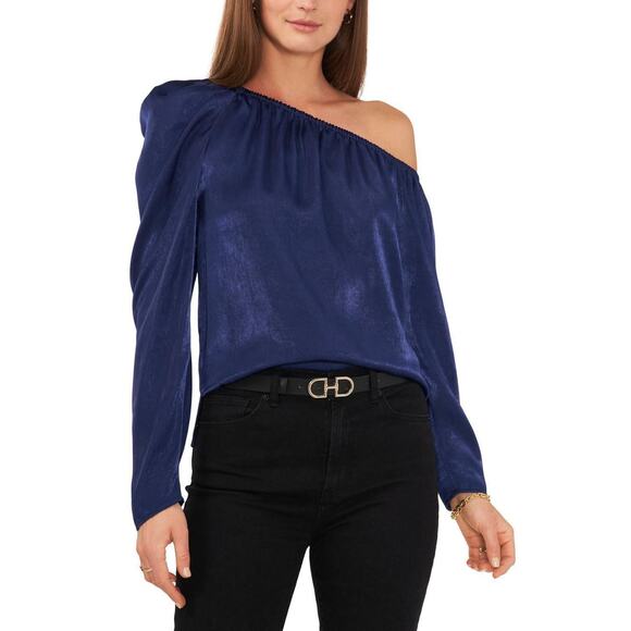 Vince Camuto Tops - Vince Camuto Blue One-Shoulder Blouse